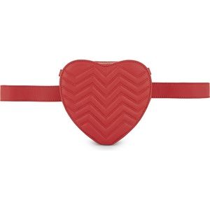 Heart Shaped Quilted Leather Saddle Bag